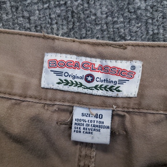 Boca Classics Men's Cargo Shorts Tan Size 40 100% Cotton Pockets - Picture 10 of 10